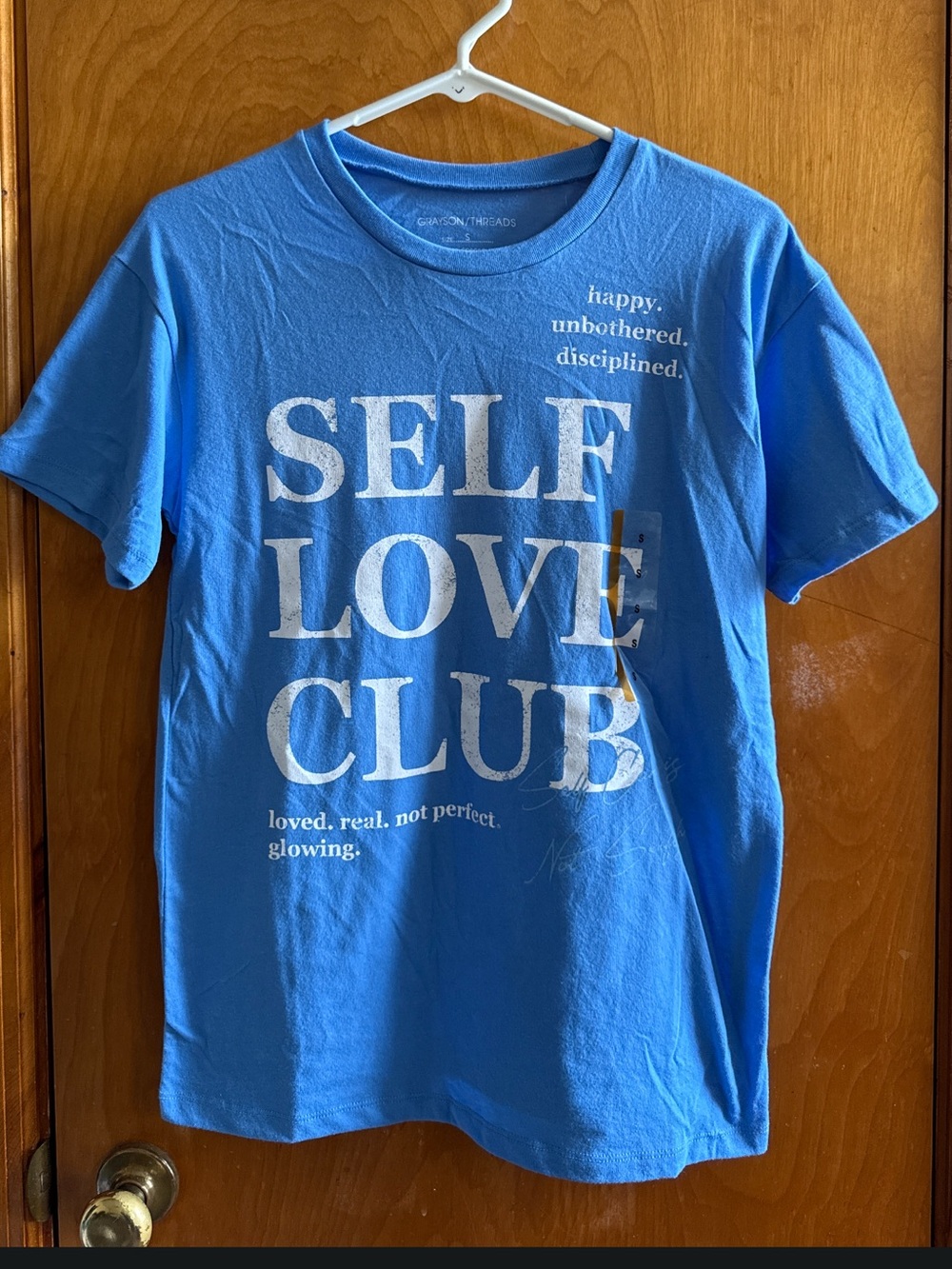 Grayson Threads Blue Graphic Tee with White Print